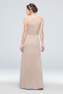 High-Neck Chiffon Bridesmaid Dress with Cascade David's Bridal F20014