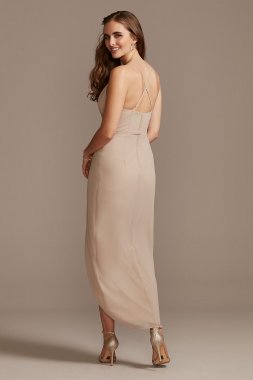 Tulip Hem Chiffon Midi Bridesmaid Dress David's Bridal F20175