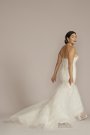 Lace Up Back Strapless Mermaid Wedding Dress Oleg Cassini CWG926