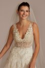 Drop Waist Beaded Applique Tall Wedding Gown Galina Signature 4XLSWG923