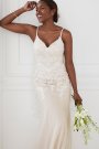 Appliqued Lace-Up Spaghetti Strap Wedding Dress CWG957