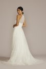 Halter Tulle Tall Wedding Gown with Tiered Skirt DB Studio 4XLWG4050