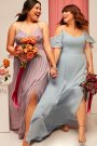 Cold-Shoulder Long Chiffon Bridesmaid Dress David's Bridal F20365