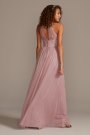 High-Neck Embroidered Soft Net Bridesmaid Dress David's Bridal F20118