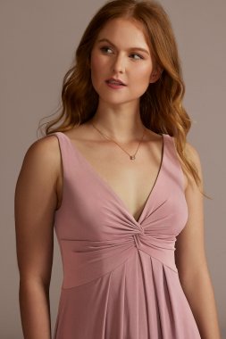 Jersey Bridesmaid Dress with Twist Tank Bodice David's Bridal F20525