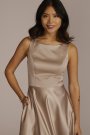 Satin Sleeveless Boatneck Bridesmaid Dress David's Bridal F20554