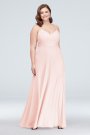 Spaghetti Strap Bridesmaid Dress with V-Neck David's Bridal F19935