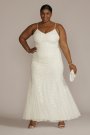 Floral Beaded Sheath Plus Size Wedding Dress DB Studio 9WGIN5113