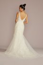 Removable Train Mermaid Tall Plus Wedding Dress CWG932