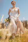 Beaded Lace Cap Sleeve Tall Plus Wedding Dress MS251263