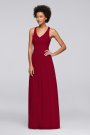 Mesh Long Bridesmaid Dress with Crisscross Back David's Bridal W10974