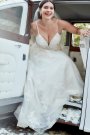 Glitter Tulle Appliqued Corset Bodice Wedding Gown CWG929