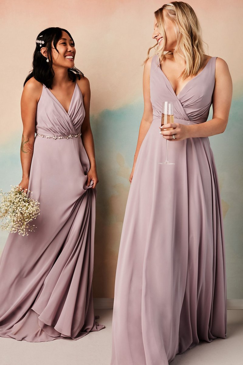 V-Neck Tank Full Skirt Bridesmaid Dress David's Bridal F20228