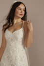 Recycled Floral Lace Spaghetti Strap Wedding Dress RWG4079