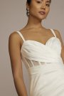 Corset Bodice Pleated Tall Plus Wedding Dress WG4073