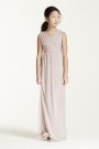 Long Sleeveless Mesh Dress with Ruched Waist David's Bridal JB5728