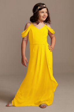 Off Shoulder Junior Bridesmaid Dress with Cascade JB9916