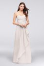 Crinkle Chiffon Dress with Cascade Skirt David's Bridal W10840