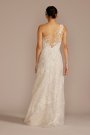 One-Shoulder Beaded Wedding Dress with Overskirt SWG951