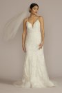 Glitter Tulle Lace Mermaid Tall Plus Wedding Dress SWG941