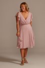 Flutter Sleeve Chiffon Short Bridesmaid Dress David's Bridal F20241