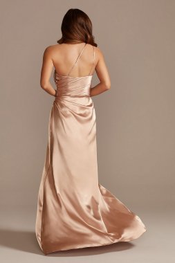 Charmeuse Draped One-Shoulder Bridesmaid Dress GS290018