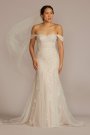 Detachable Sleeve Mermaid Tall Plus Wedding Dress MS251259