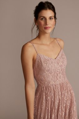 Lace Spaghetti Strap Bridesmaid Dress F20478