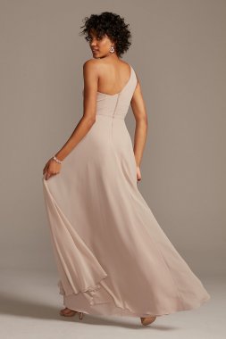 One-Shoulder Full Skirt Bridesmaid Dress David's Bridal F20062