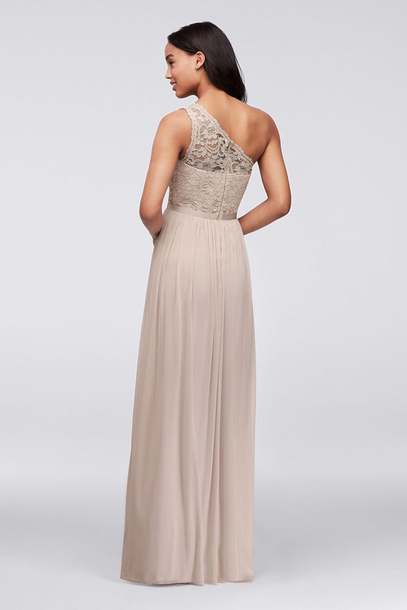 Long One Shoulder Lace Bridesmaid Dress David's Bridal F17063