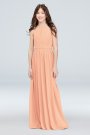 High-Neck Pleated Chiffon Junior Bridesmaid Dress David's Bridal JB9890