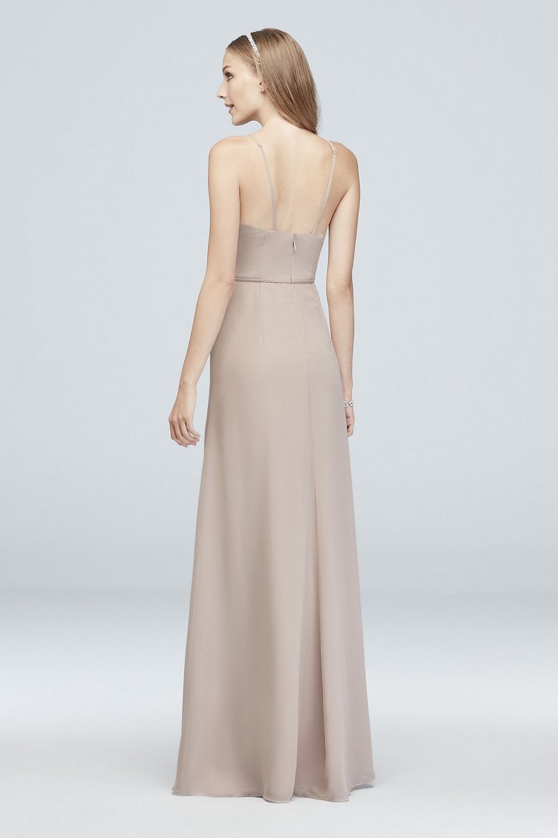 High-Neck Chiffon Bridesmaid Dress David's Bridal F19936