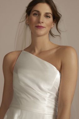 One Shoulder Satin A-Line Wedding Dress WG4095