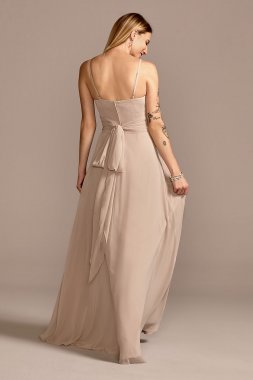 Spaghetti Strap Tie Waist Chiffon Bridesmaid Dress David's Bridal F20355