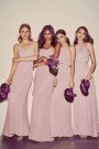 Flounced Crinkle Chiffon Sheath Bridesmaid Dress David's Bridal F19773