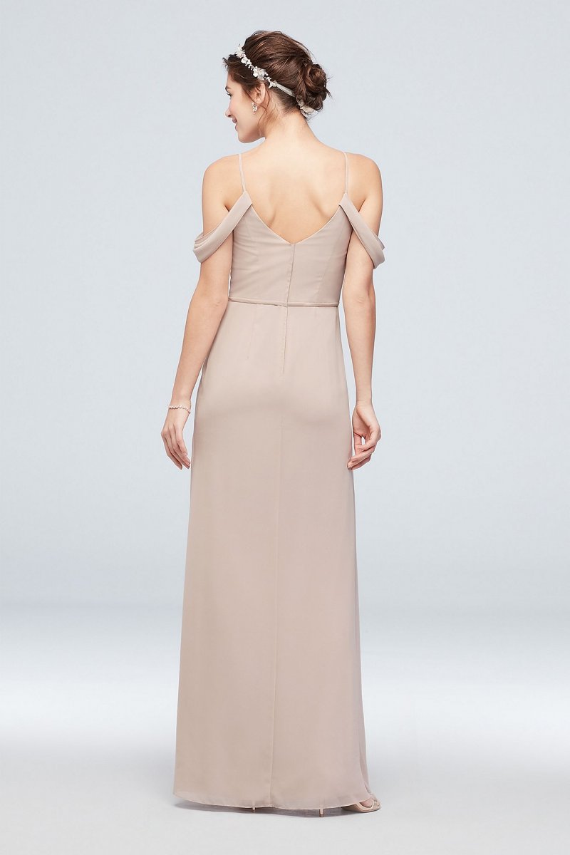 Off-the-Shoulder Bridesmaid Dress with Cascade David's Bridal F20010