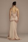 Stretch Satin Tank Bridesmaid Dress with Train GS290127