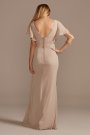 Flutter Sleeve Bridesmaid Dress with Cascade David's Bridal F20320