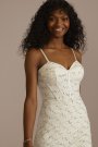 Sequin Lace Corset Sheath Wedding Dress SDWG1149