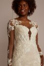 Sheer Corset Bodice Sheath Tall Plus Wedding Dress SWG942