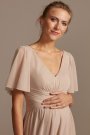 Flutter Sleeve Mesh Maternity Bridesmaid Dress David's Bridal F20167