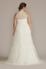 Halter Plus Size Wedding Gown with Tiered Skirt DB Studio 9WG4050