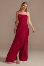 Spaghetti Strap Bridesmaid Dress with Cascade David's Bridal F20319