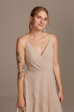 Spaghetti Strap Chiffon Short Bridesmaid Dress David's Bridal F20240