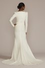 Long Sleeve Crepe Mermaid Gown with Illusion Sides Galina Signature SWG919