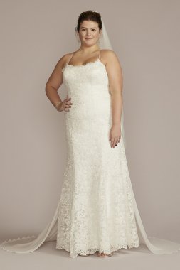 Spaghetti Strap Lace Plus Size Wedding Gown DB Studio 9WG4063