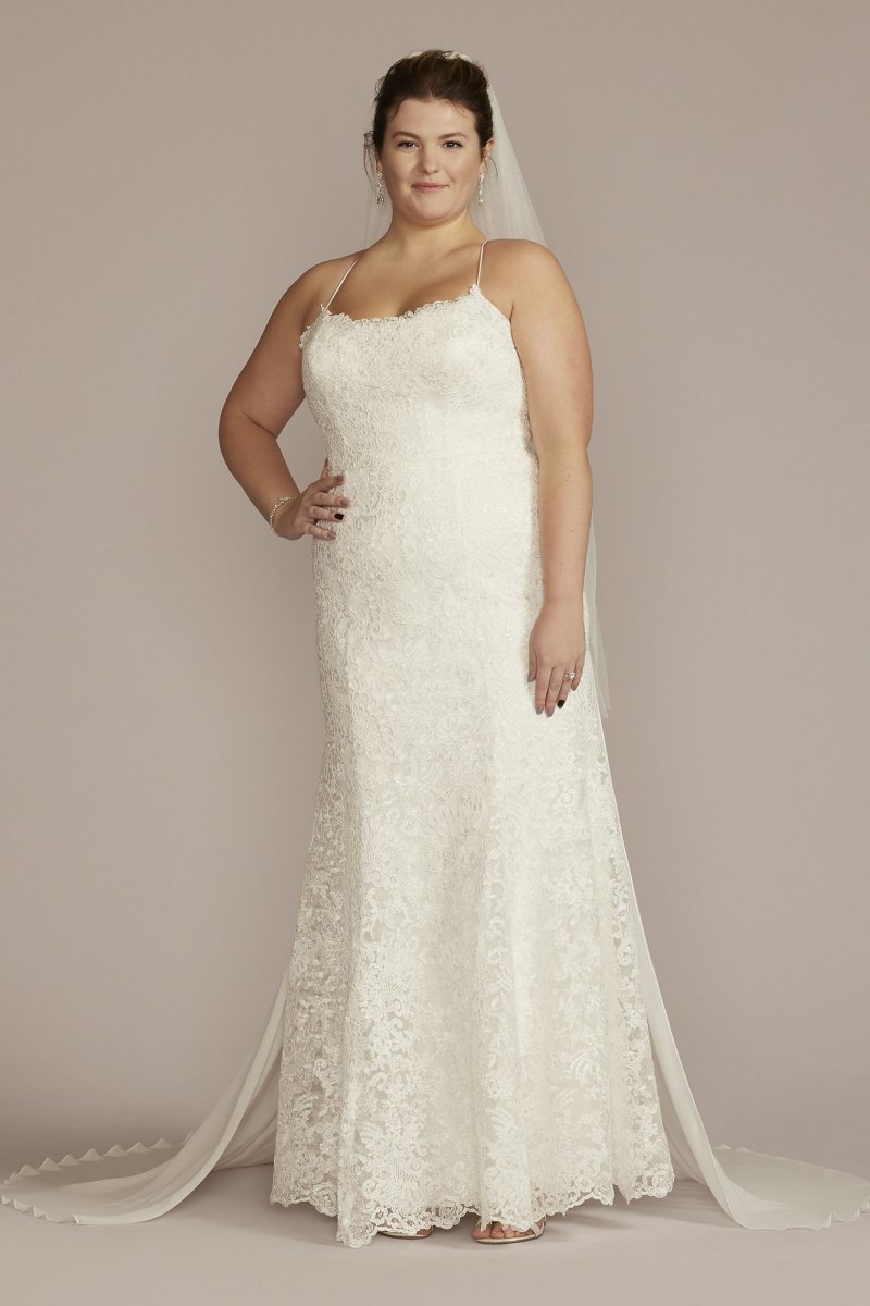 Spaghetti Strap Lace Plus Size Wedding Gown DB Studio 9WG4063