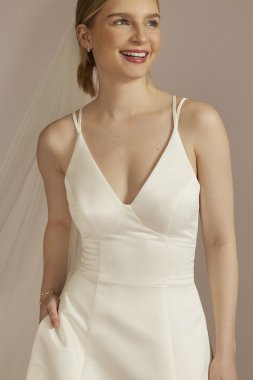 Recycled Satin Double Strap A-Line Wedding Dress RWG4077