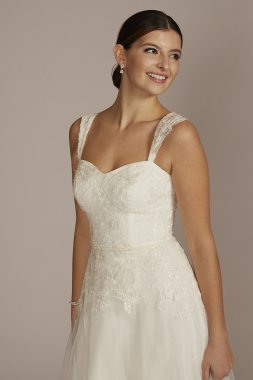 Lace Tank Sleeve A-Line Wedding Gown DB Studio WG4048