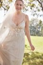 Beaded Lace Applique Tulle A-Line Wedding Gown MS251254